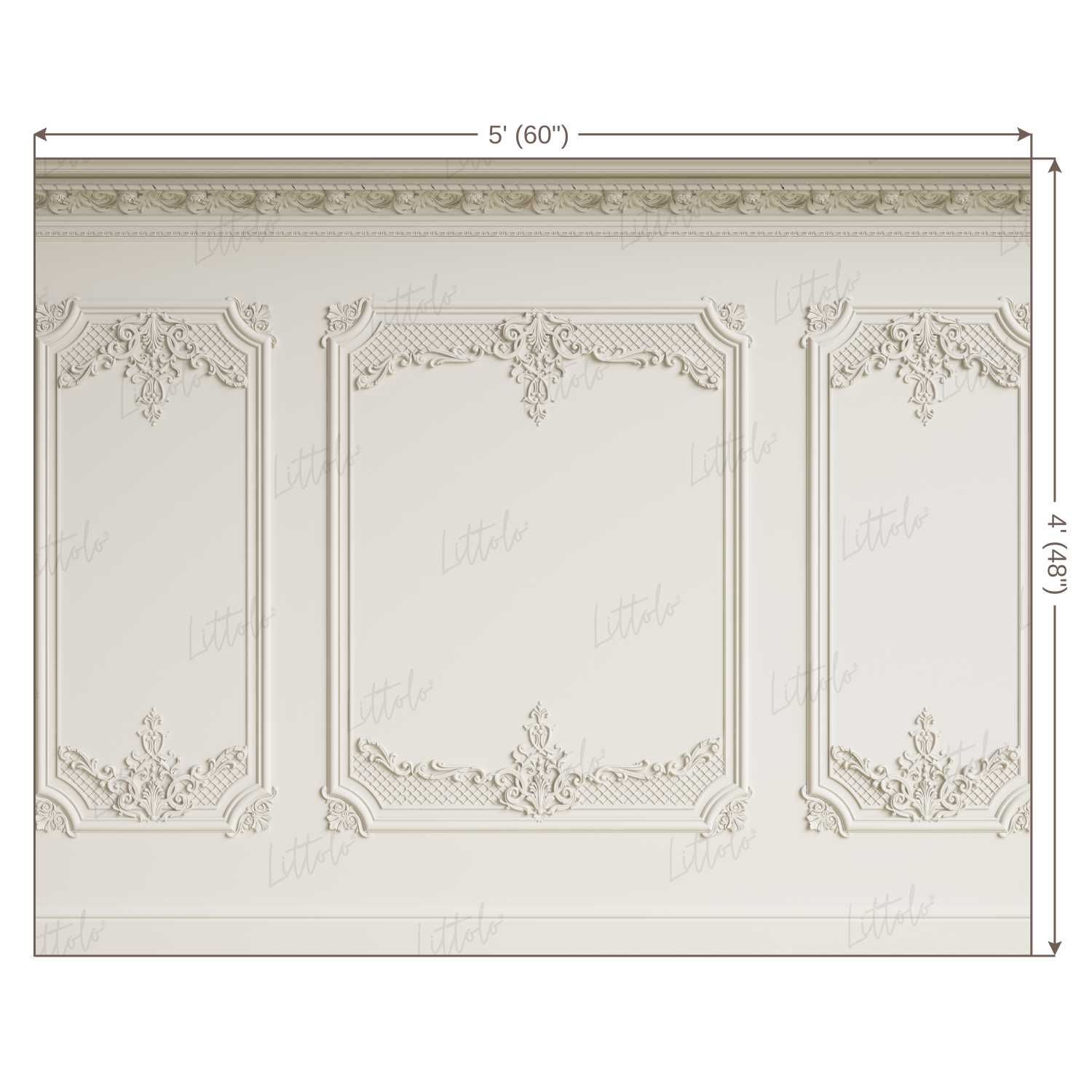 LB0415 Cream Winscot Theme Backdrop