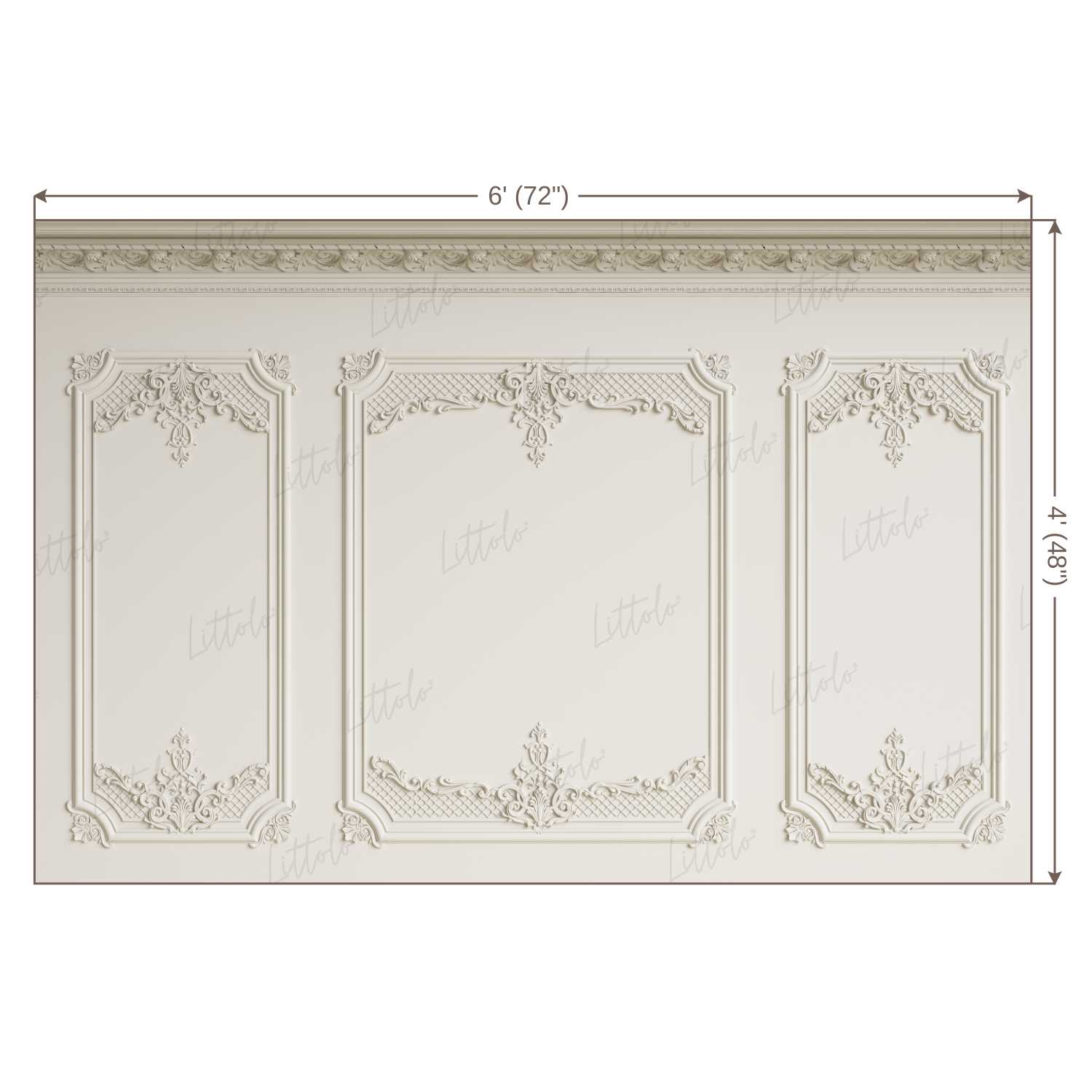 LB0415 Cream Winscot Theme Backdrop