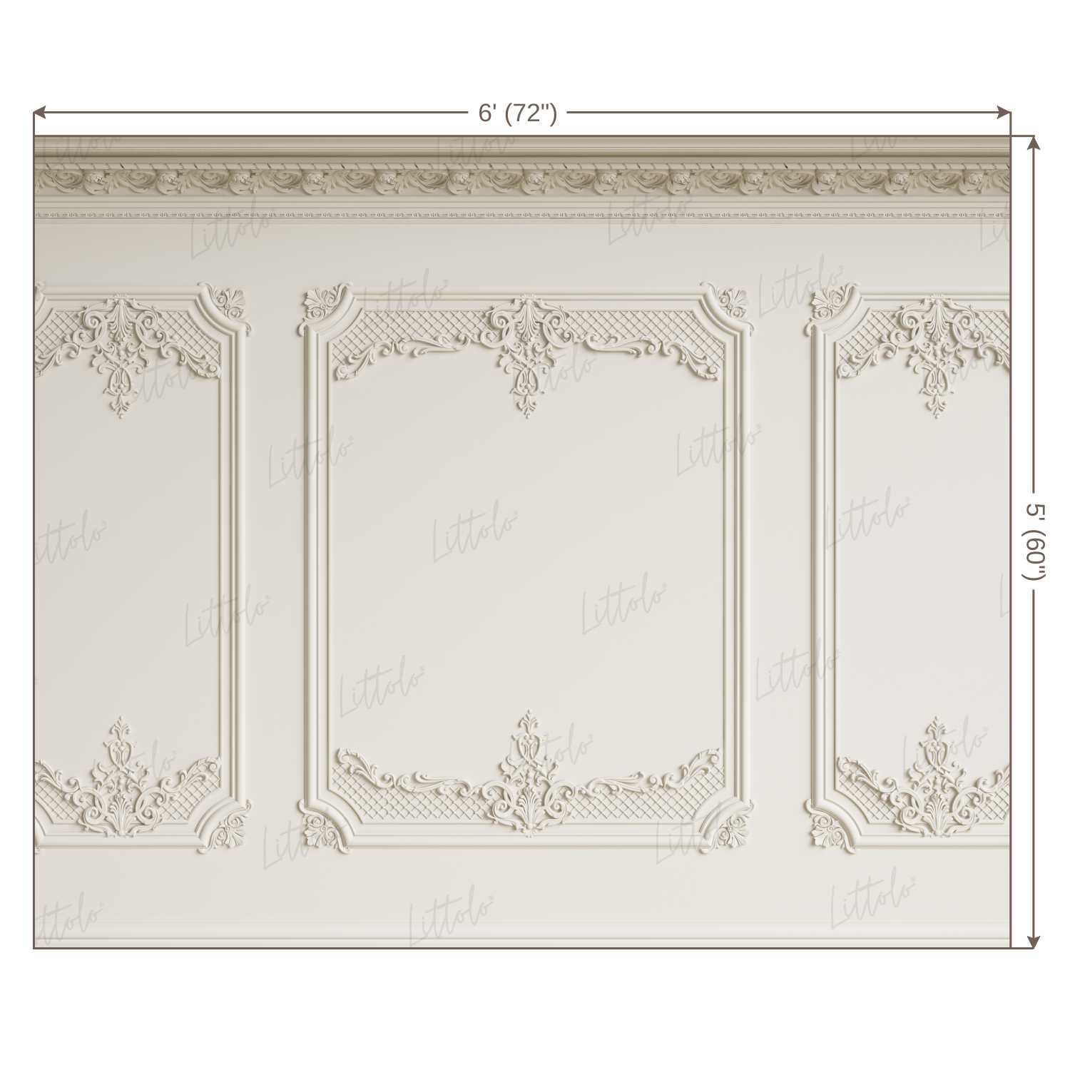 LB0415 Cream Winscot Theme Backdrop