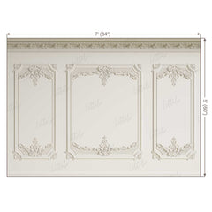 LB0415 Cream Winscot Theme Backdrop