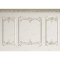 LB0415 Cream Winscot Theme Backdrop