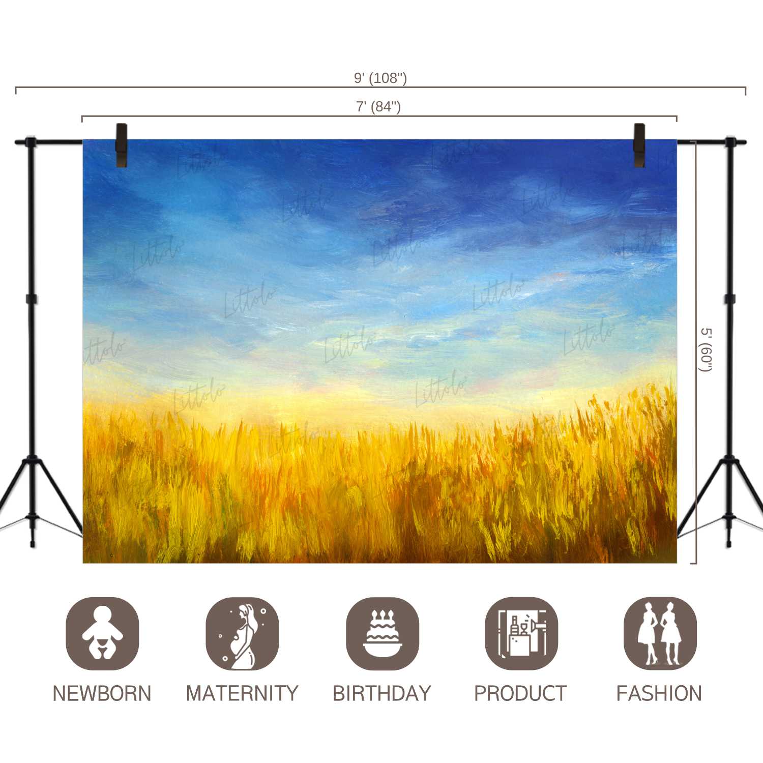 LB0423 Summer Field Theme Backdrop