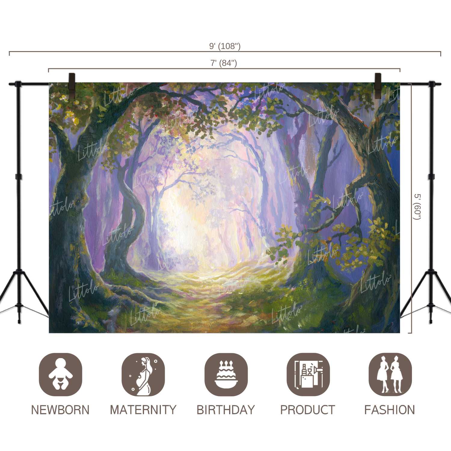 LB0424 Fairy Tale Forest Theme Backdrop