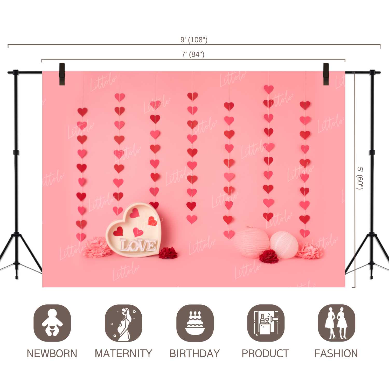 LB0428 Valentine Theme Backdrop