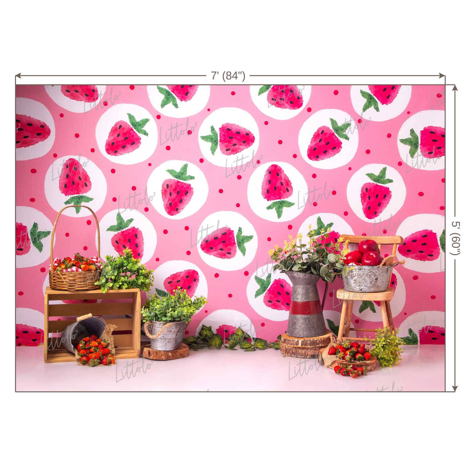 LB0433 Strawberry Summer Backdrop