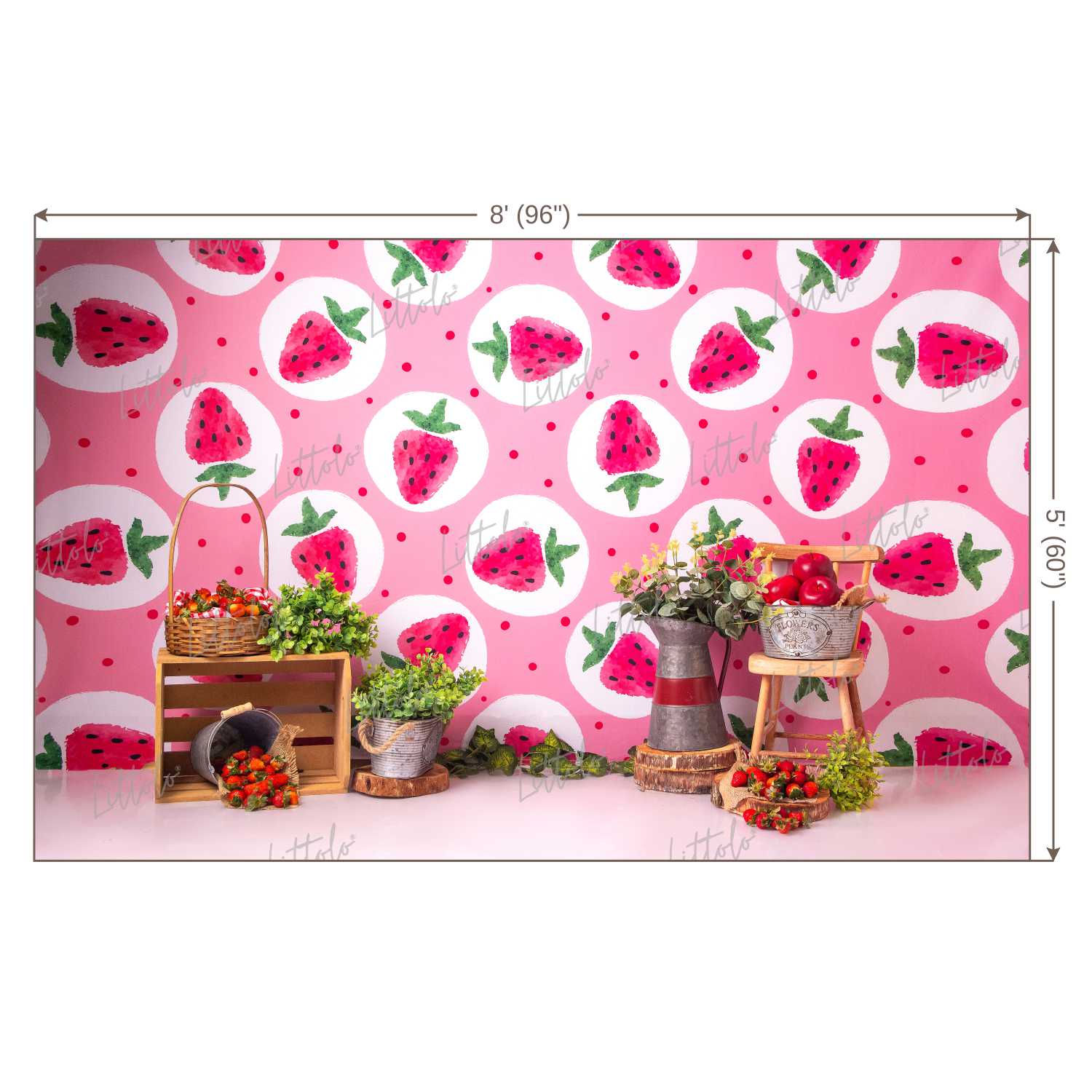 LB0433 Strawberry Summer Backdrop