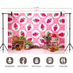 LB0433 Strawberry Summer Backdrop