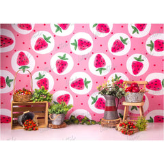 LB0433 Strawberry Summer Backdrop