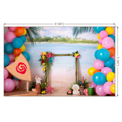 LB0435 Tropical Beach Polynesian Tribe Backdrop