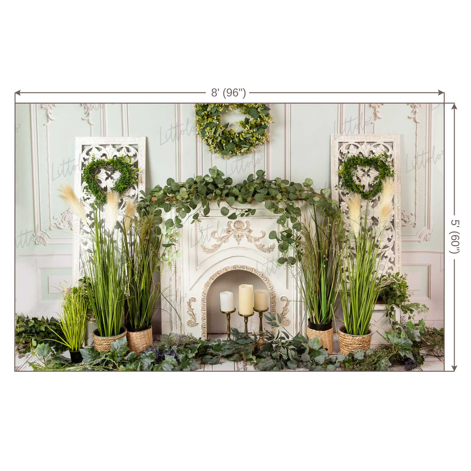 LB0436 Fireplace Decor Backdrop