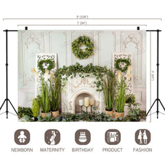 LB0436 Fireplace Decor Backdrop