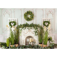 LB0436 Fireplace Decor Backdrop