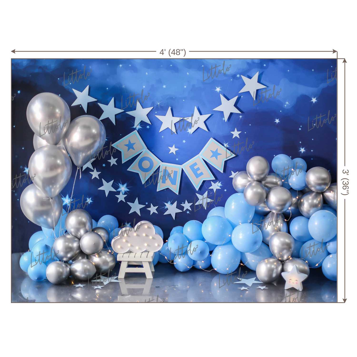 LB0437 Astronaut Balloon Backdrop