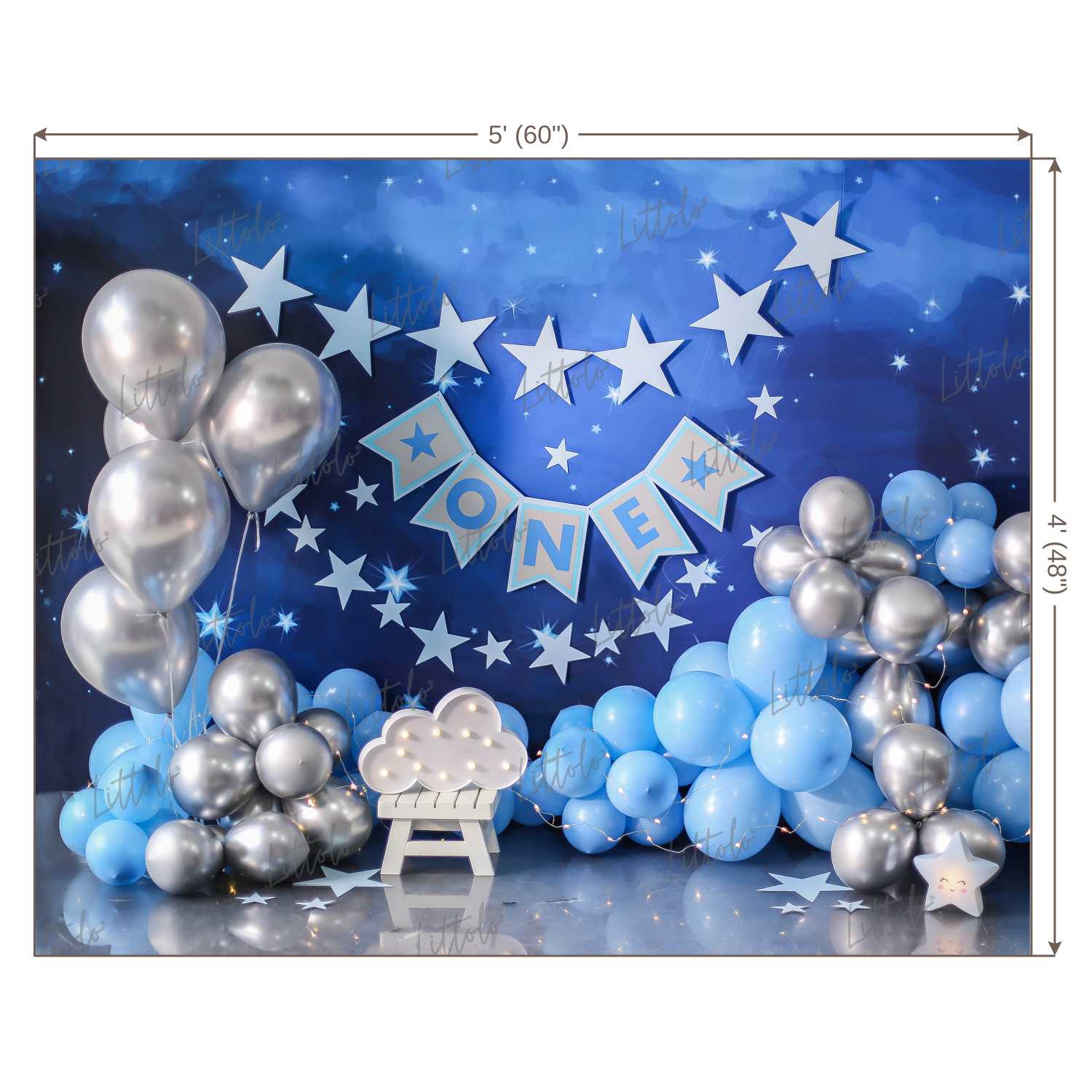 LB0437 Astronaut Balloon Backdrop