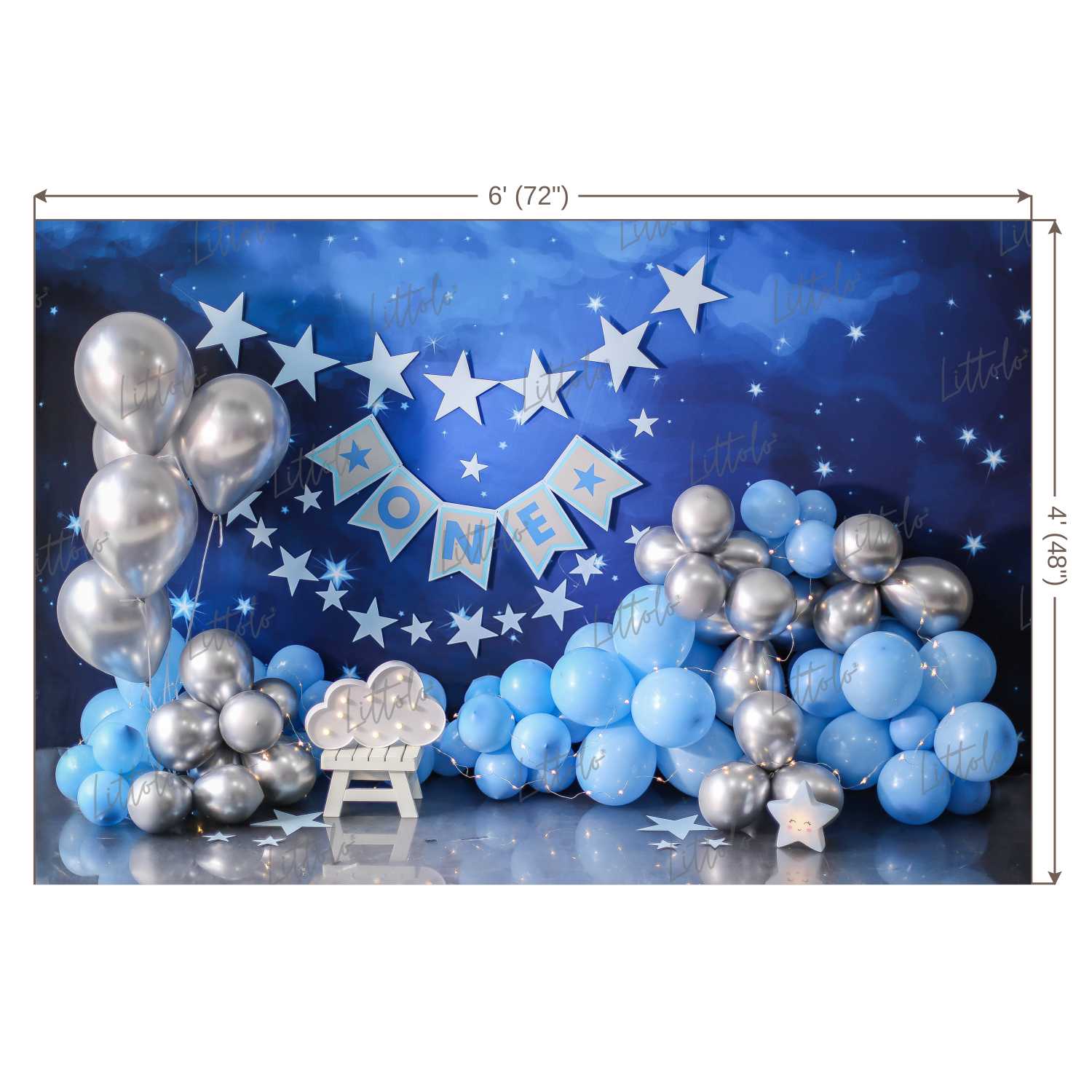 LB0437 Astronaut Balloon Backdrop