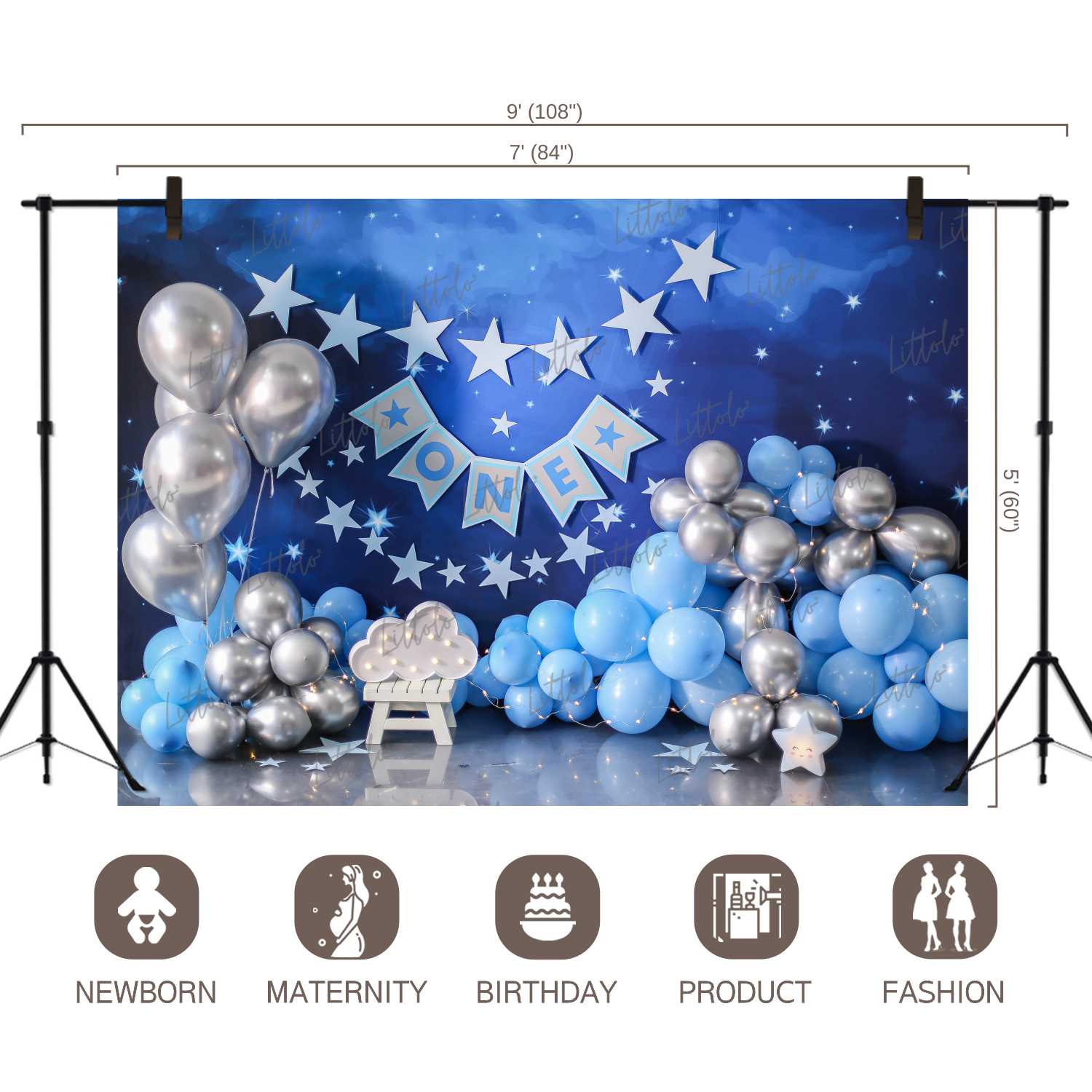 LB0437 Astronaut Balloon Backdrop