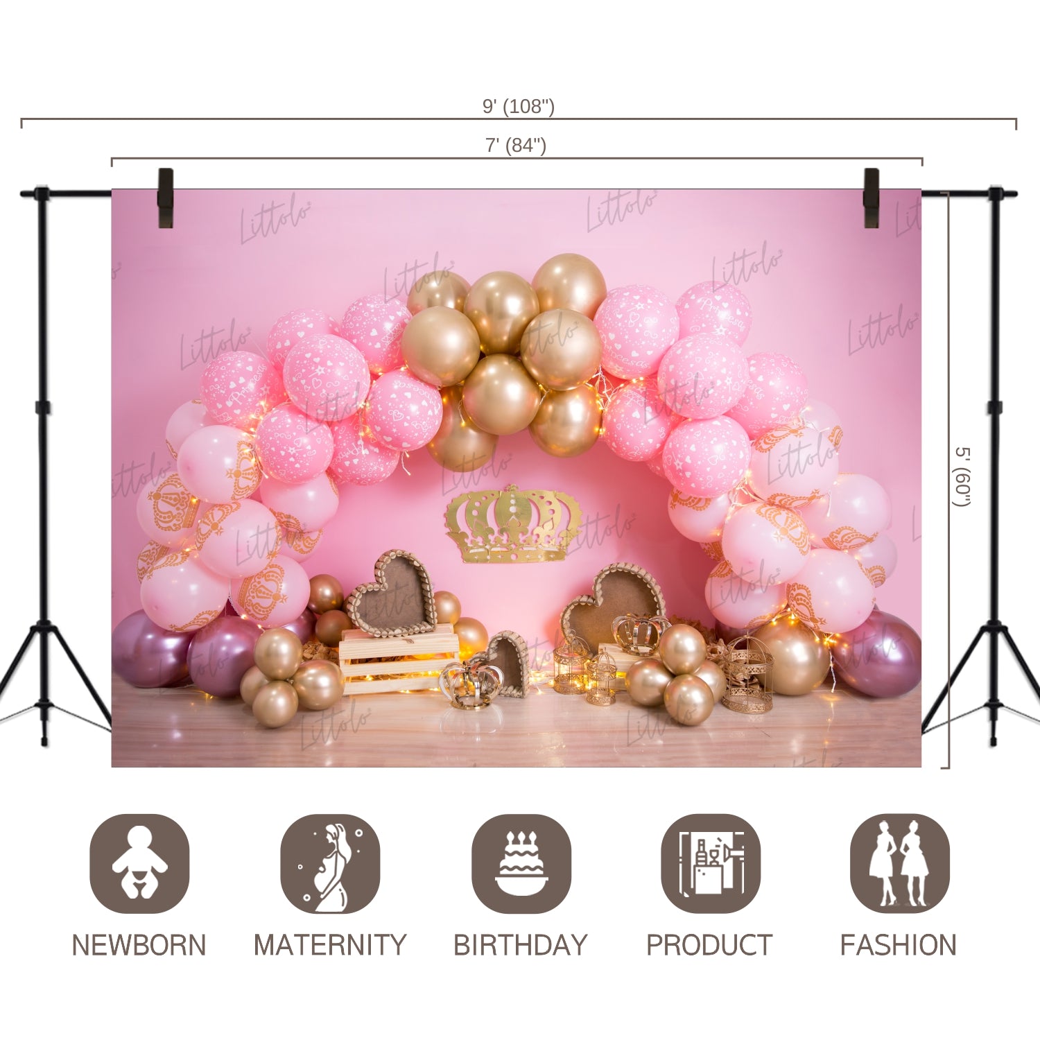 LB0441 Prince Balloon Garland Backdrop