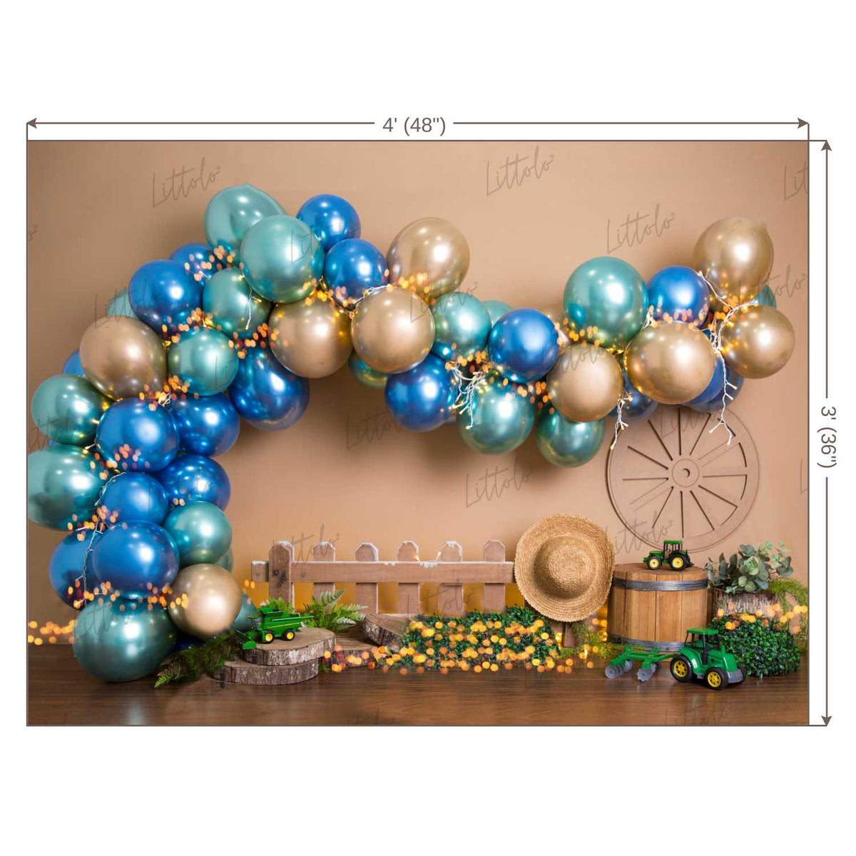 LB0442 Farm Balloon Garland Backdrop