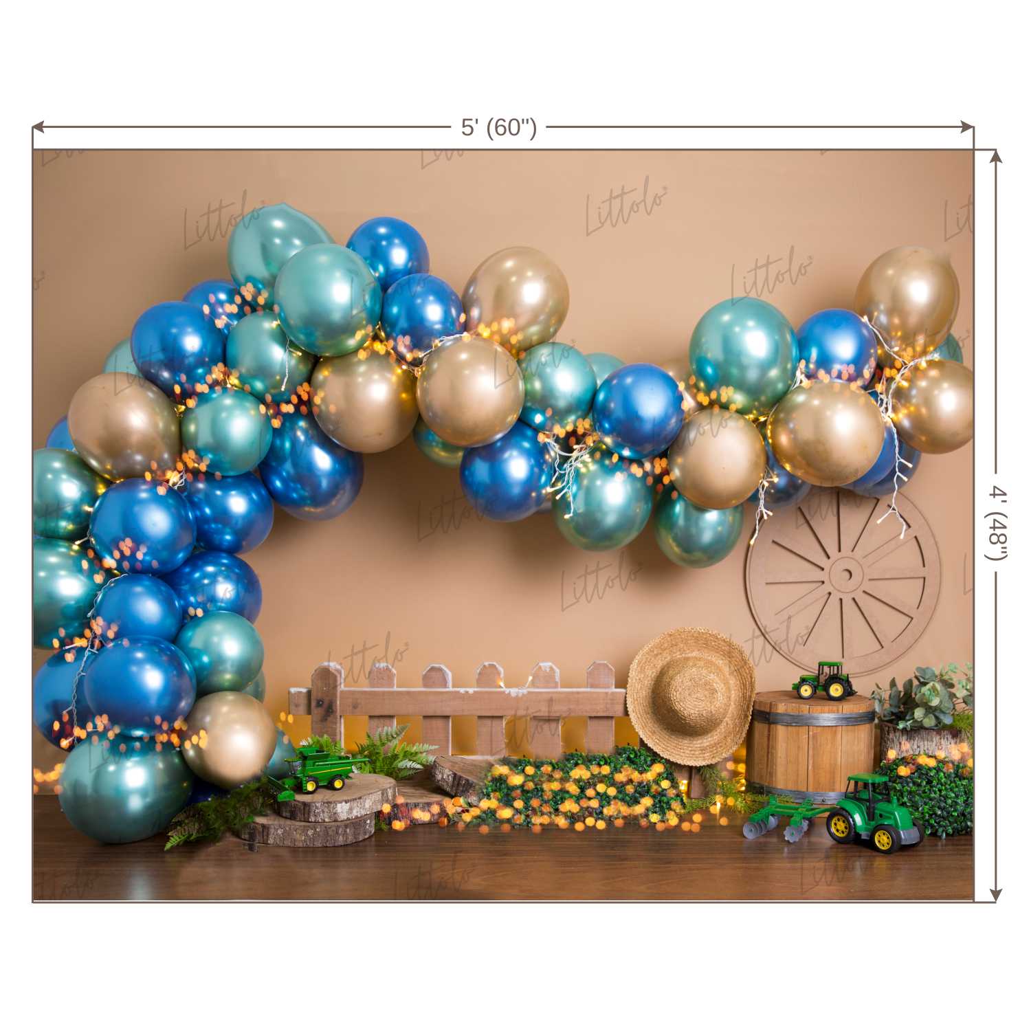 LB0442 Farm Balloon Garland Backdrop