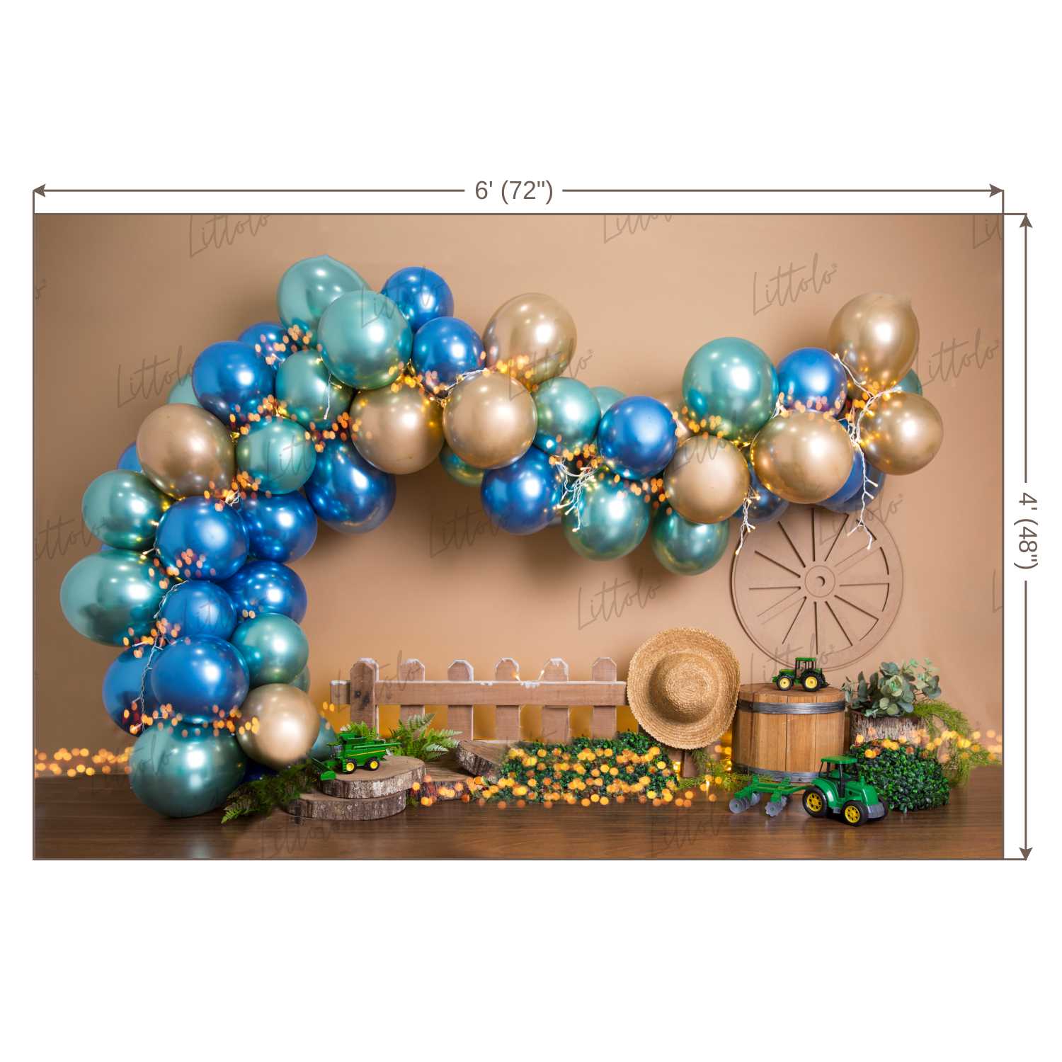 LB0442 Farm Balloon Garland Backdrop