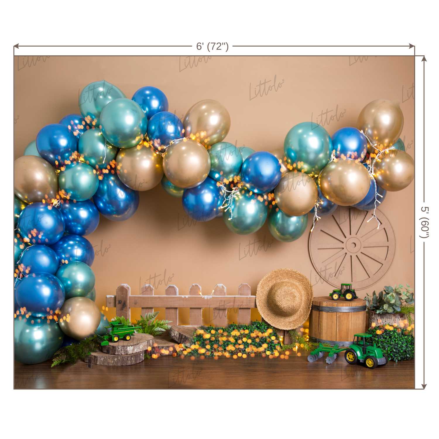 LB0442 Farm Balloon Garland Backdrop