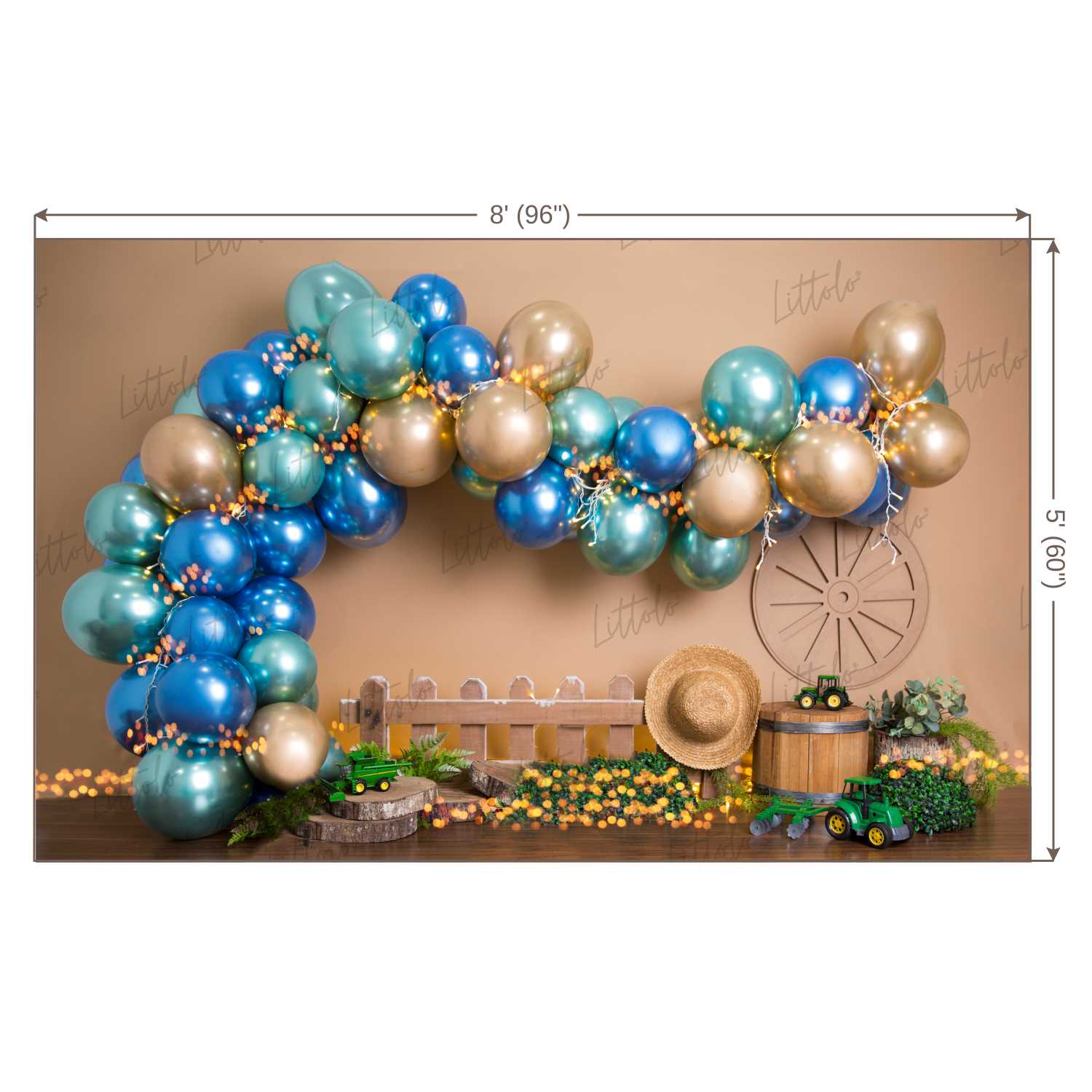 LB0442 Farm Balloon Garland Backdrop