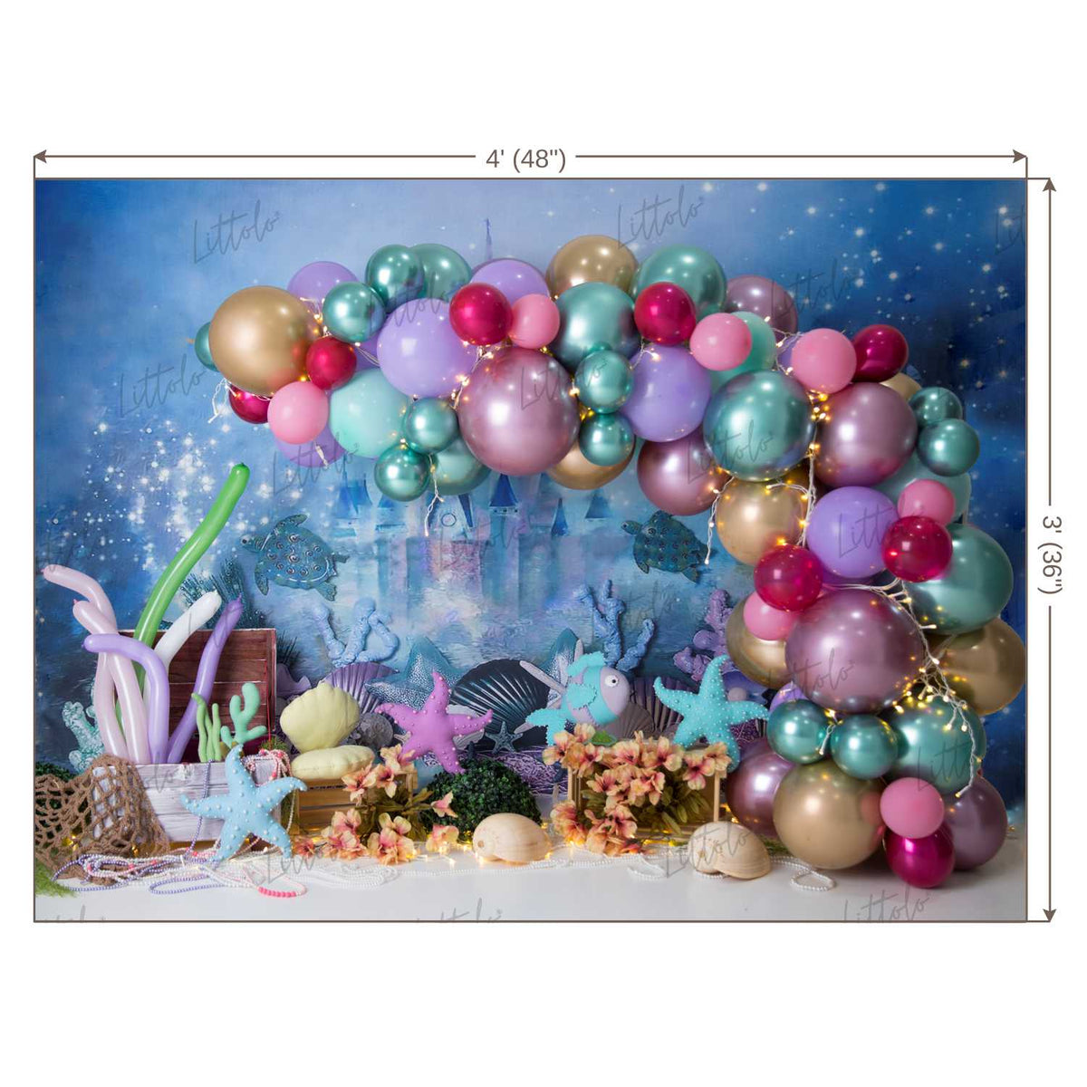 LB0443 Under the sea Balloon Garland Backdrop