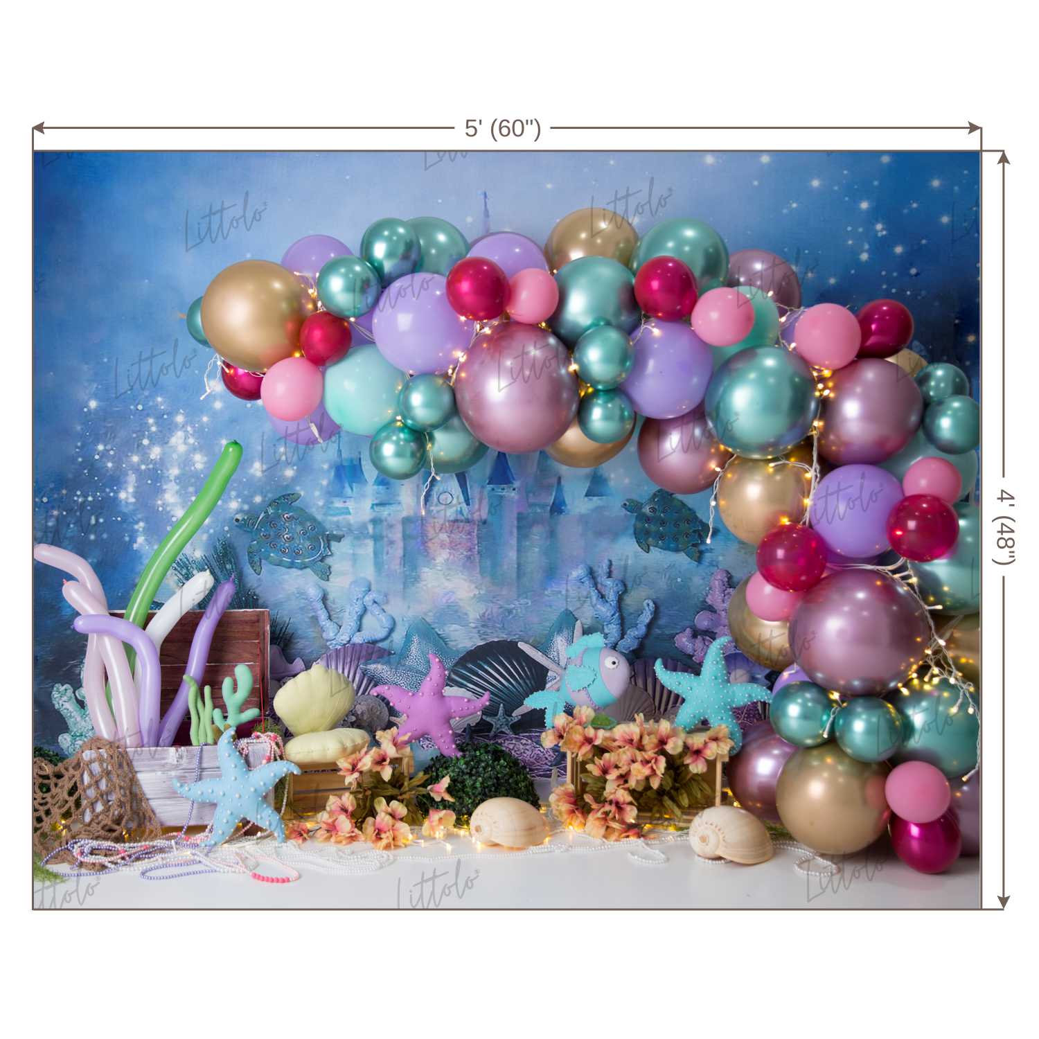 LB0443 Under the sea Balloon Garland Backdrop