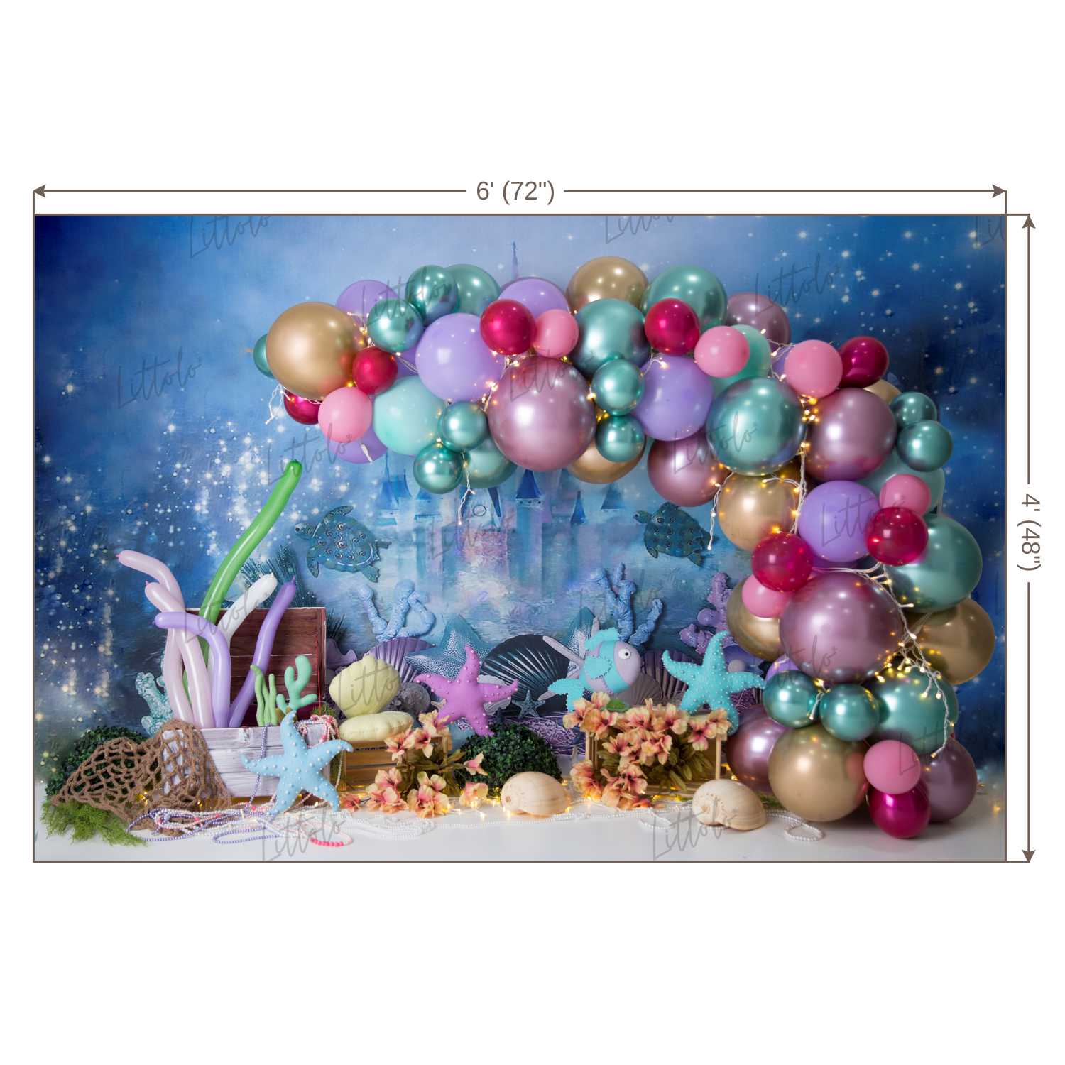 LB0443 Under the sea Balloon Garland Backdrop