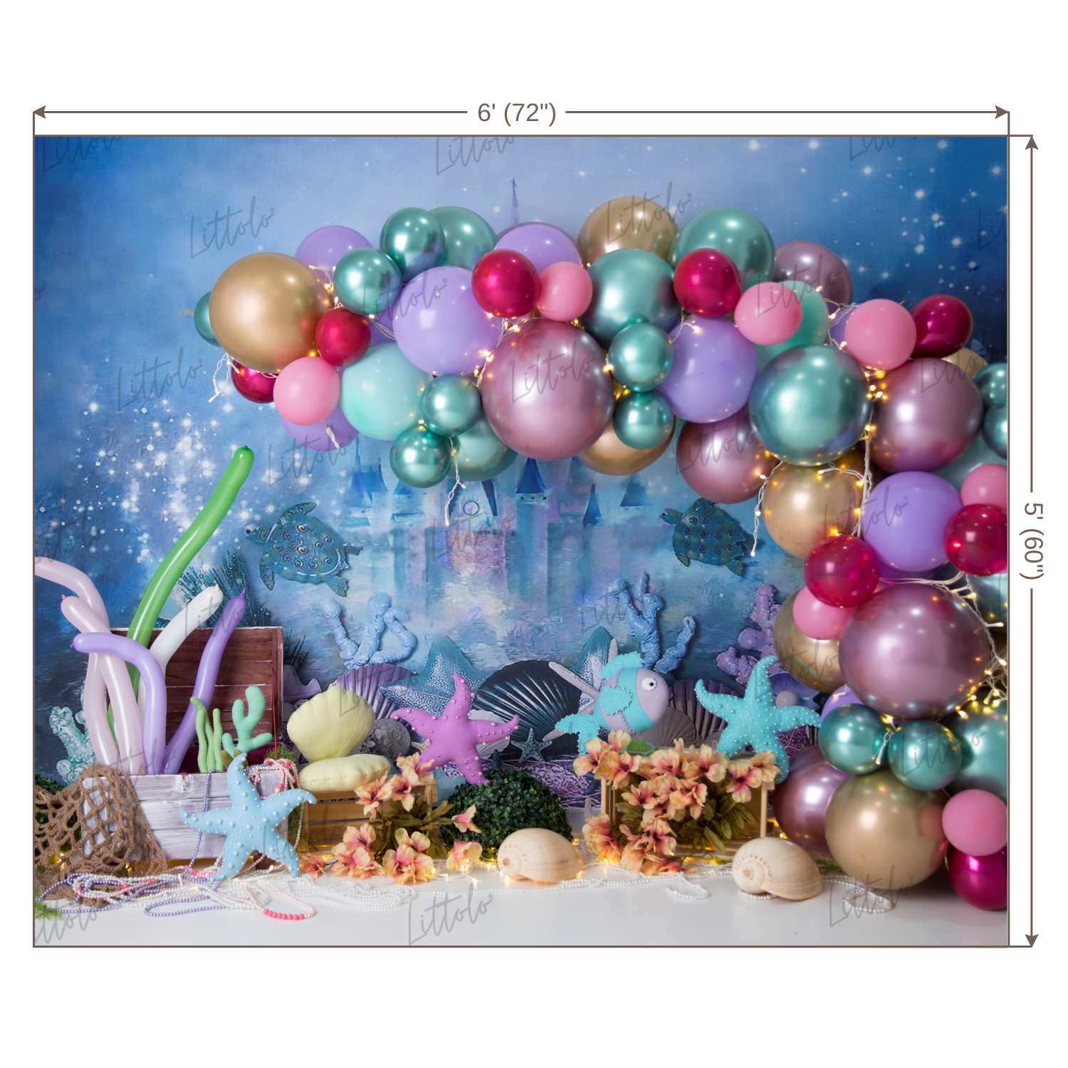 LB0443 Under the sea Balloon Garland Backdrop