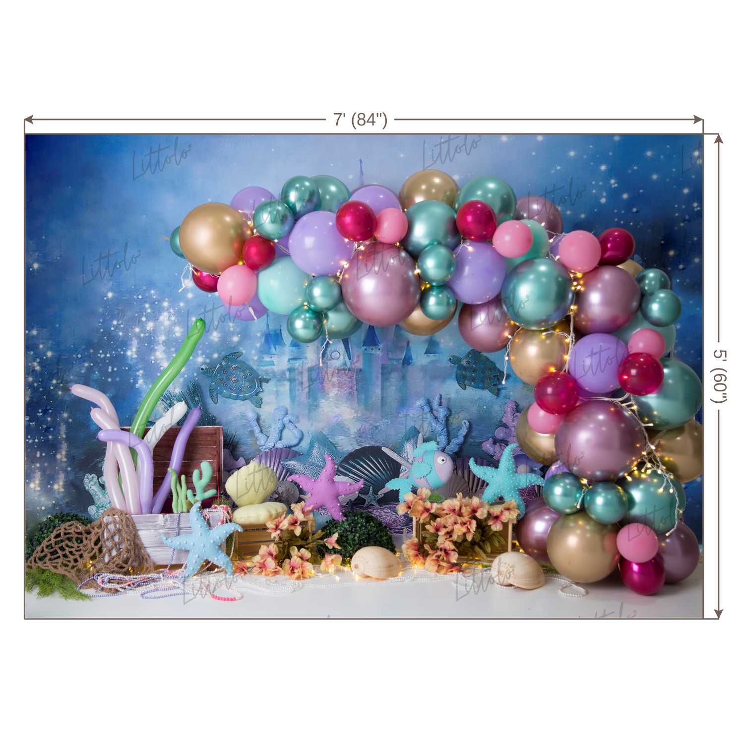 LB0443 Under the sea Balloon Garland Backdrop