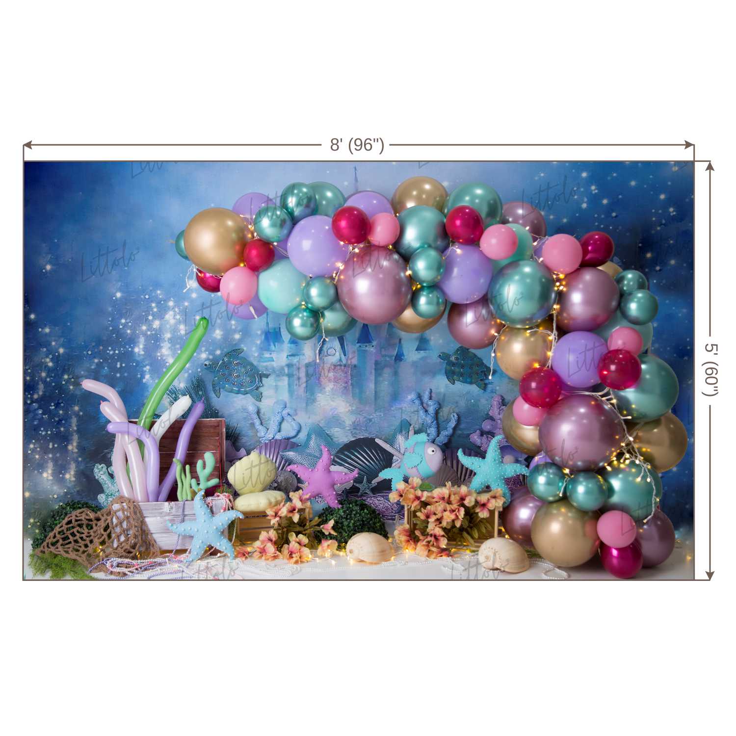 LB0443 Under the sea Balloon Garland Backdrop