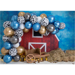 LB0444 Farm Theme Barnyard Garland Backdrop