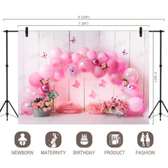 LB0446 Butterfly Floral Balloon Garland Backdrop