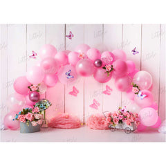 LB0446 Butterfly Floral Balloon Garland Backdrop