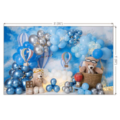 LB0452 Hot Air Balloon Teddy Backdrop