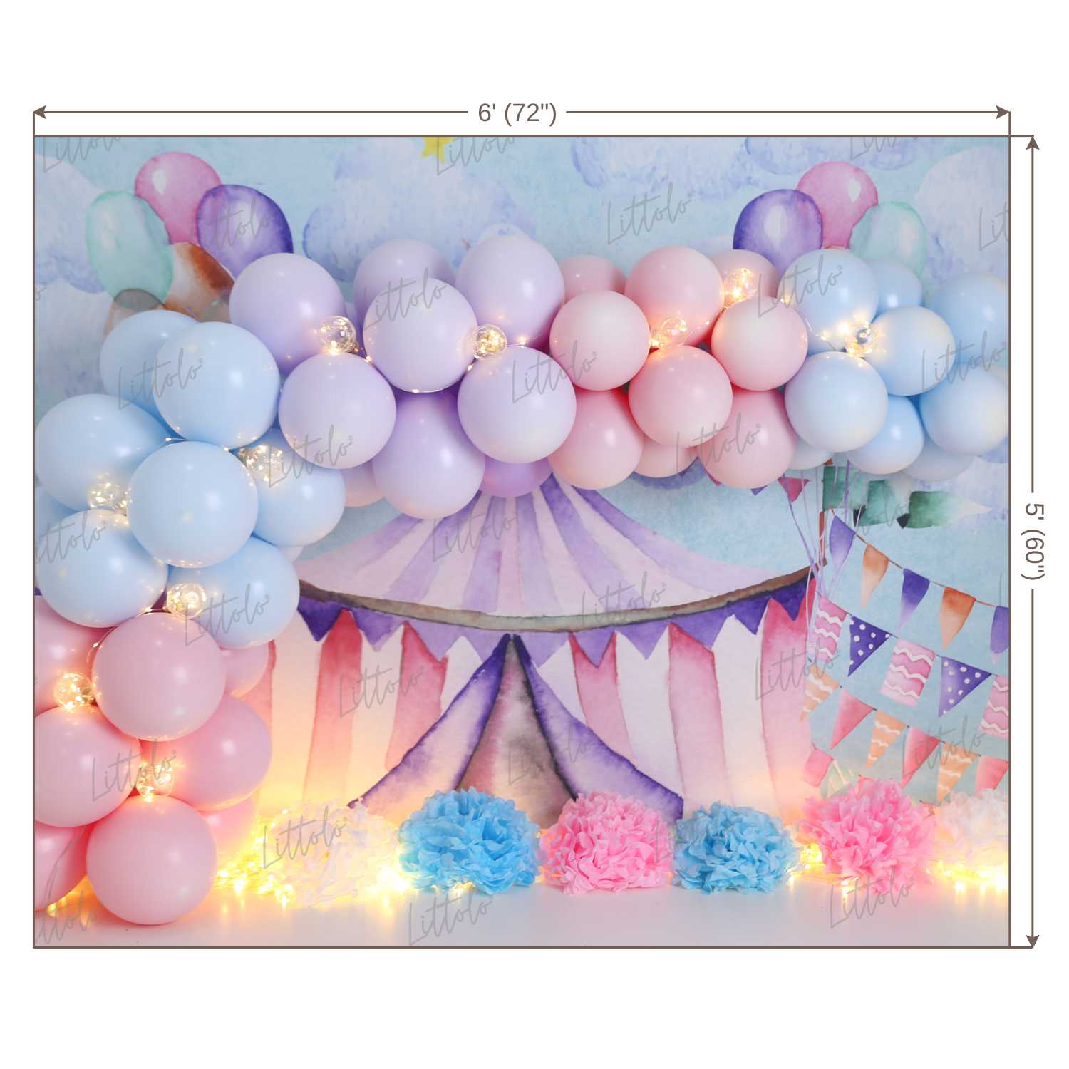 LB0453 Circus Balloon Garland Backdrop