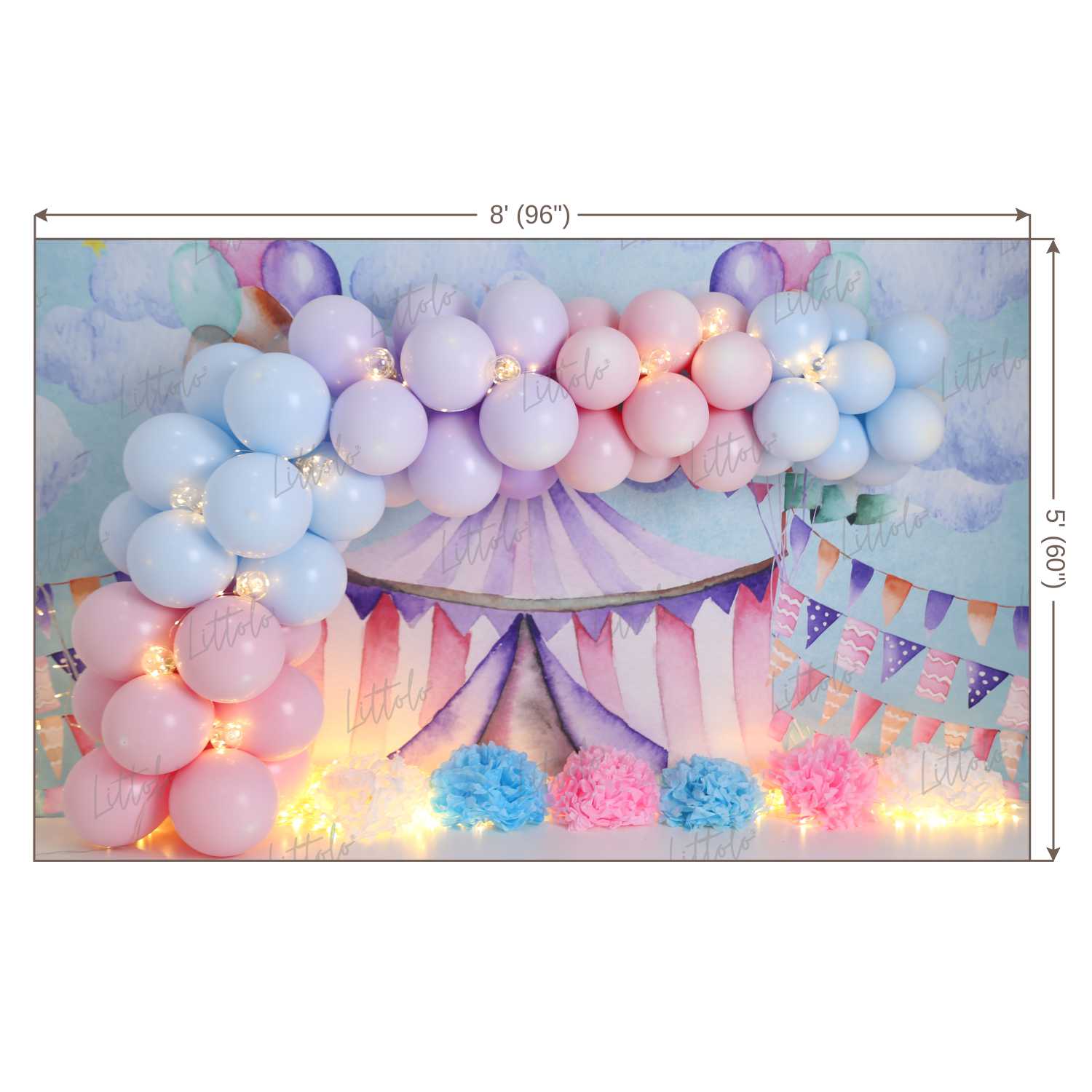 LB0453 Circus Balloon Garland Backdrop