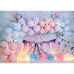 LB0453 Circus Balloon Garland Backdrop