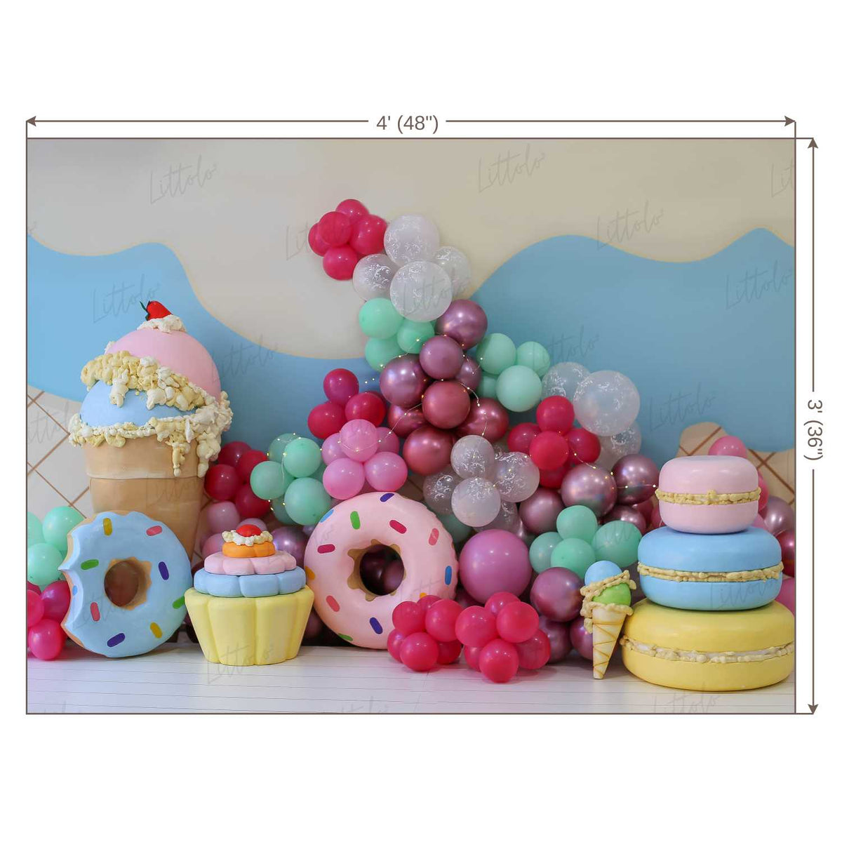 LB0455 Donut Balloon Garland Backdrop