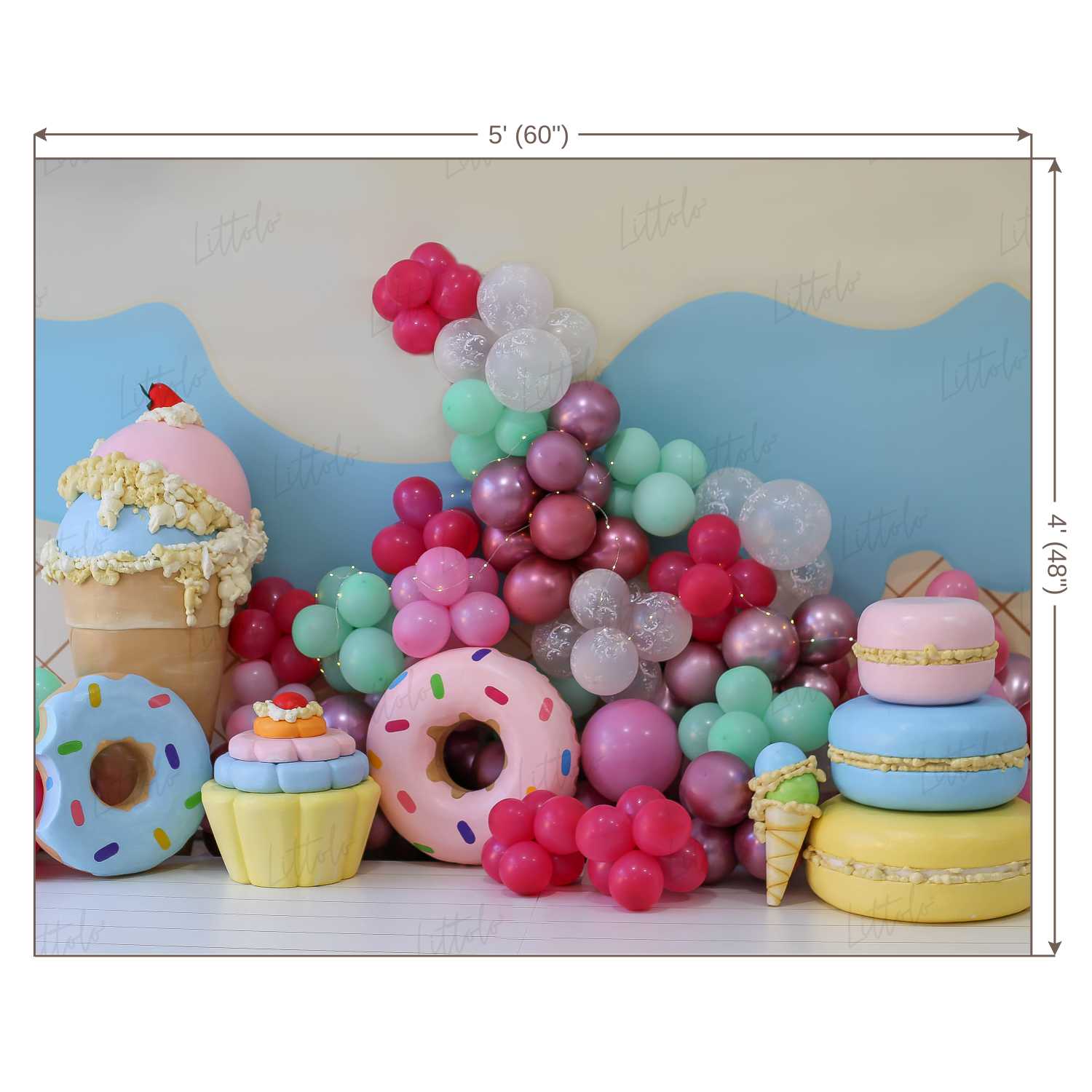 LB0455 Donut Balloon Garland Backdrop