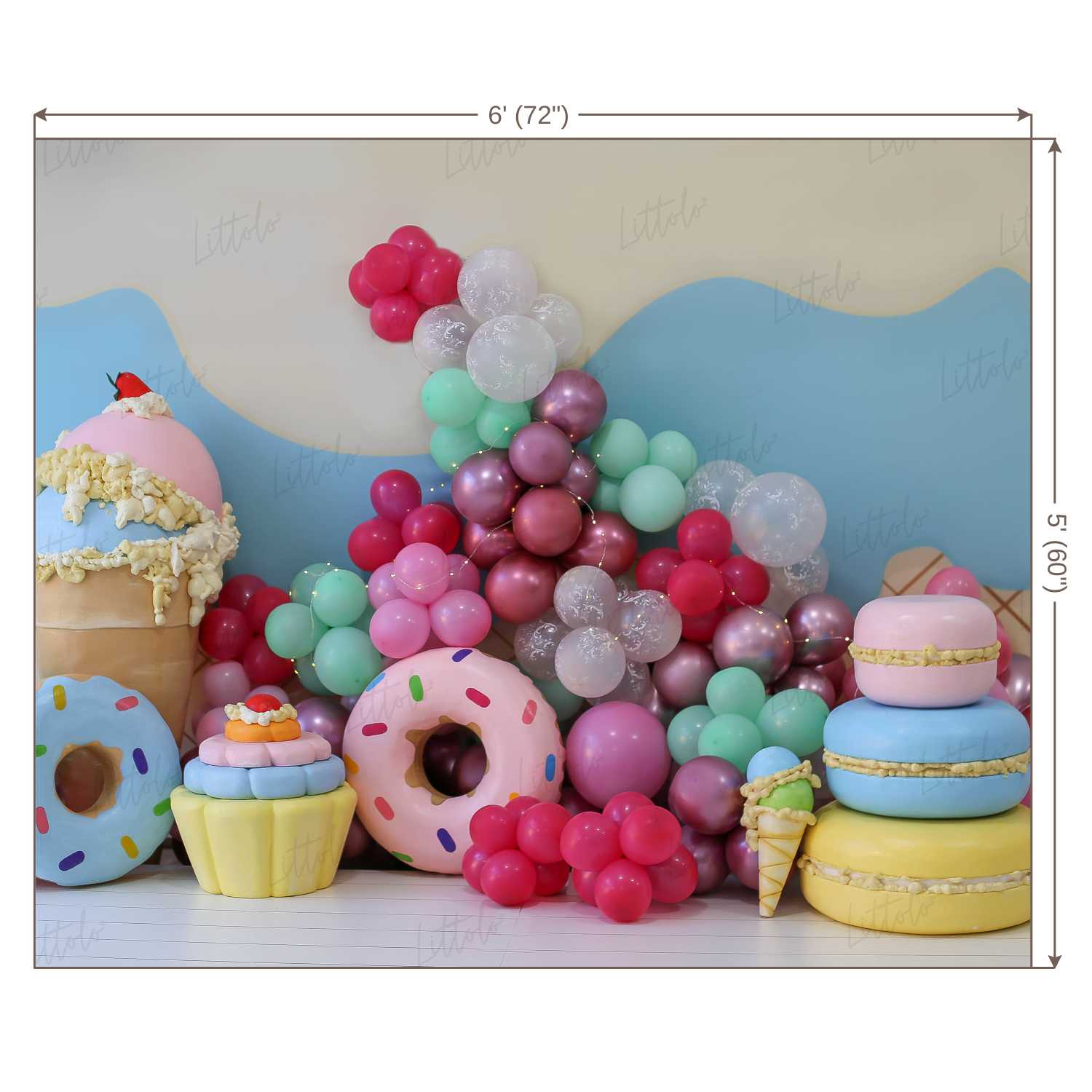 LB0455 Donut Balloon Garland Backdrop