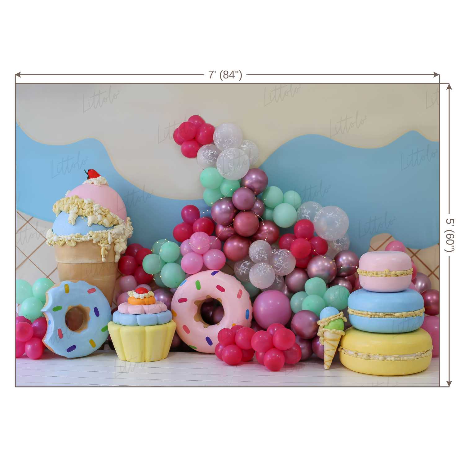 LB0455 Donut Balloon Garland Backdrop