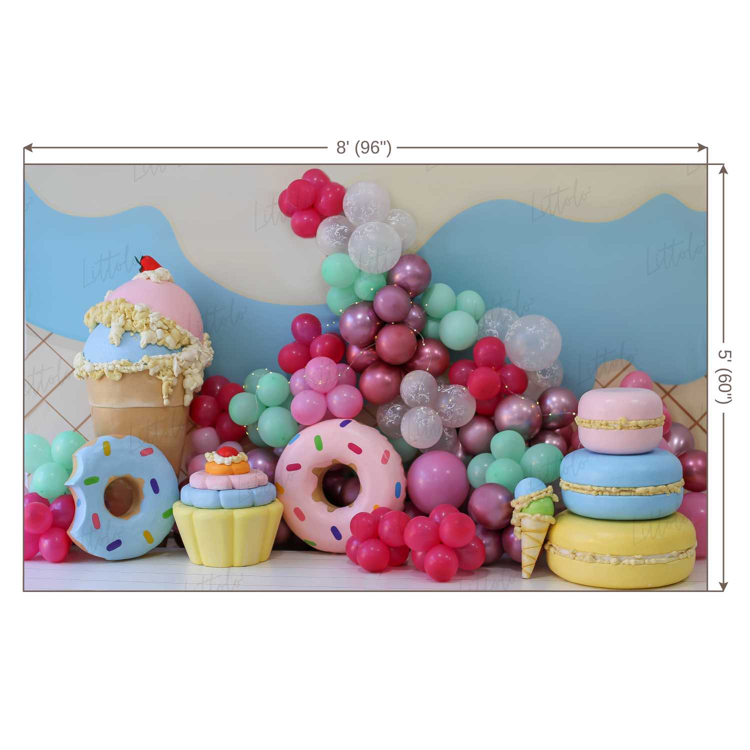 LB0455 Donut Balloon Garland Backdrop