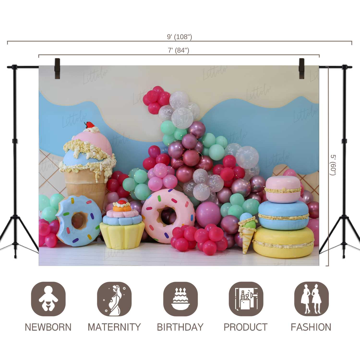 LB0455 Donut Balloon Garland Backdrop