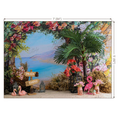 LB0456 Fabulous Flamingo Tropical Backdrop