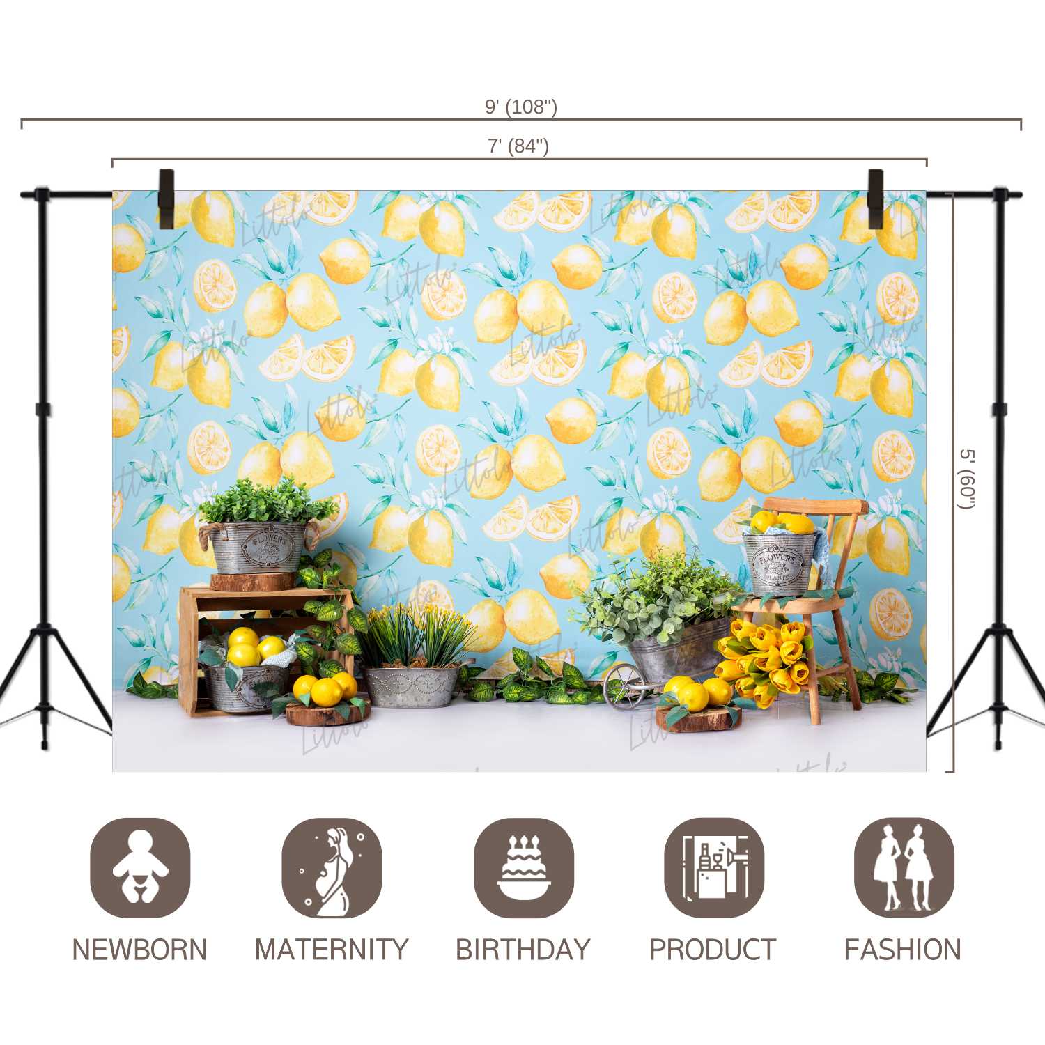 LB0457 Summer Lemon Backdrop