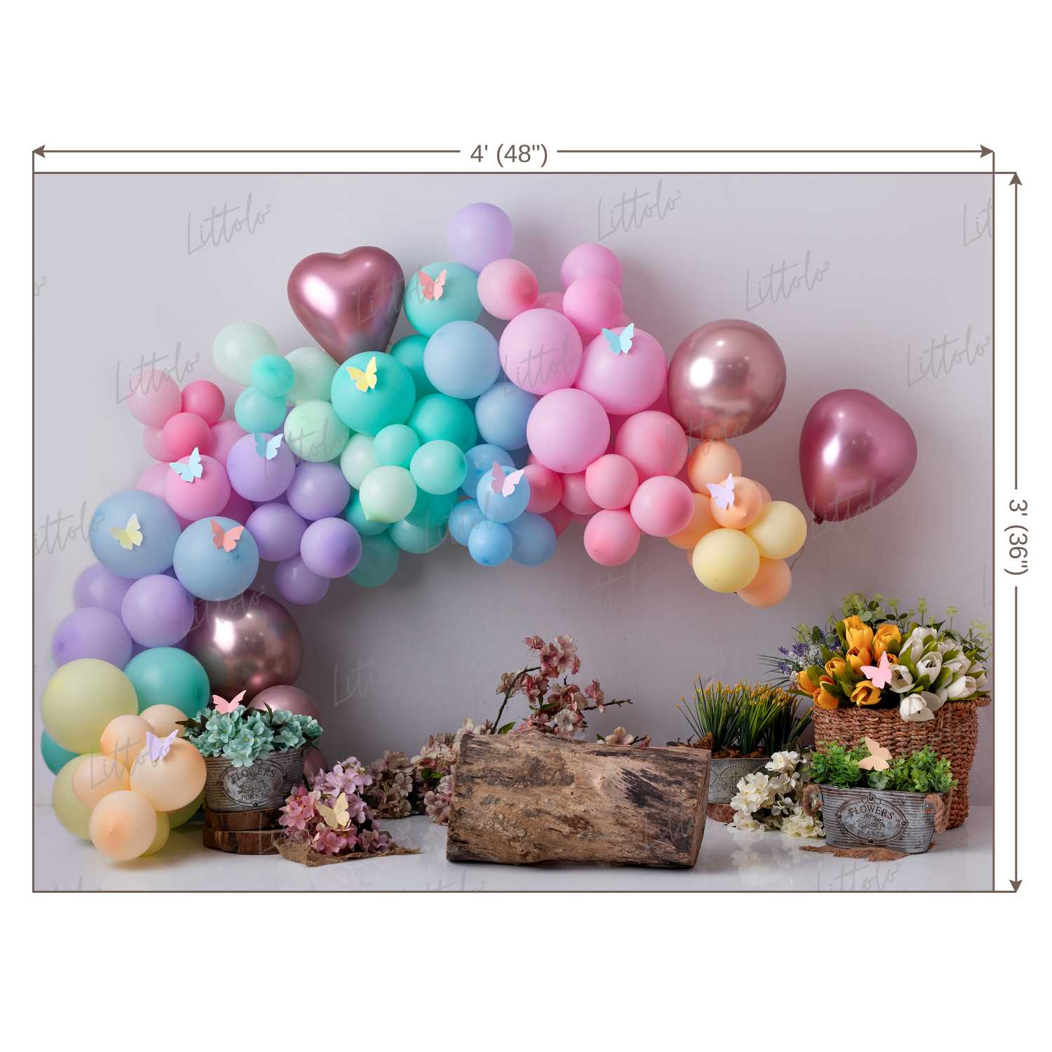 LB0458 Floral Garland Balloon Backdrop