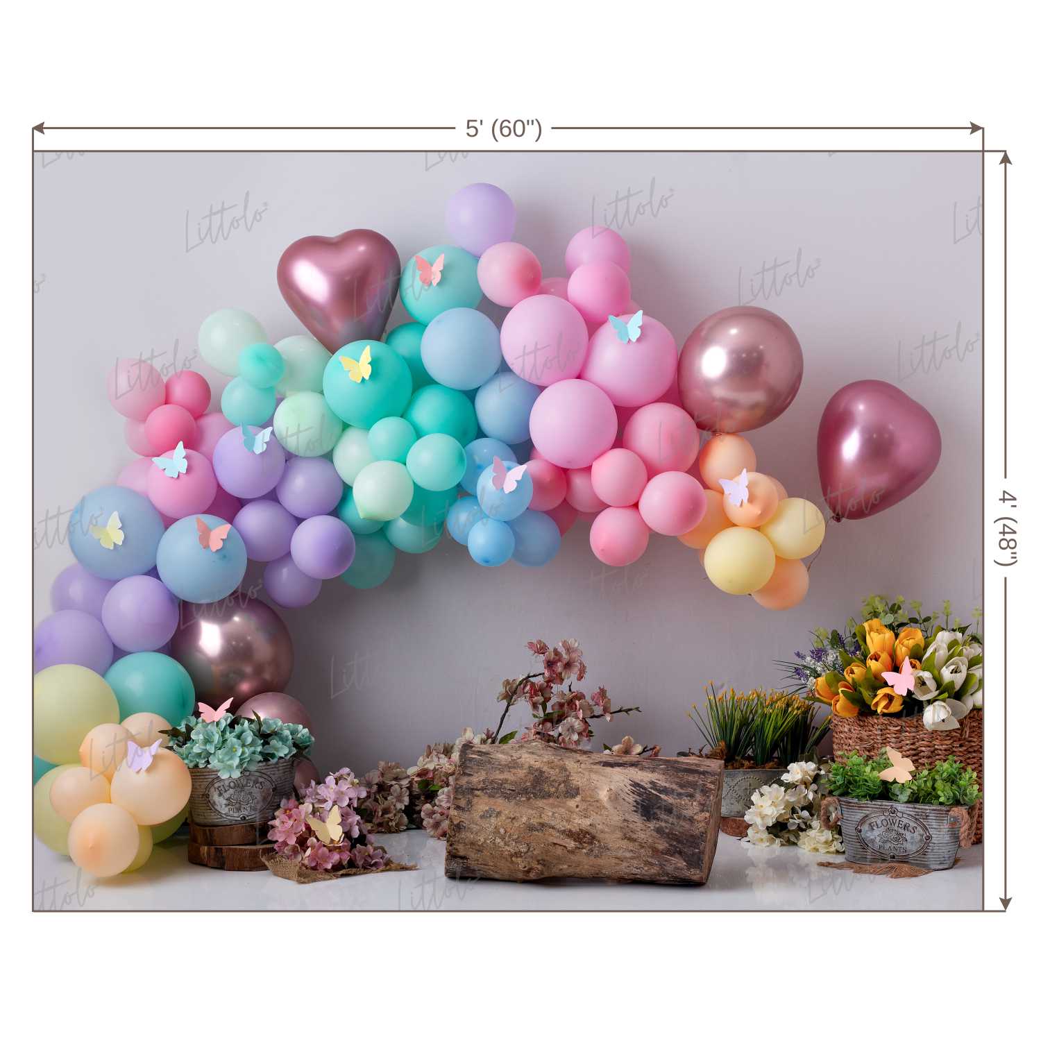 LB0458 Floral Garland Balloon Backdrop