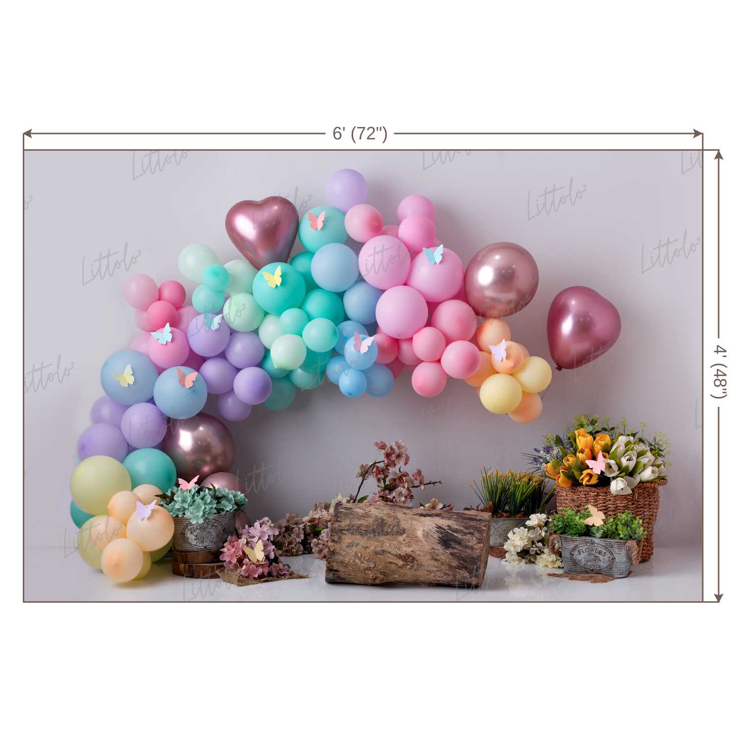 LB0458 Floral Garland Balloon Backdrop